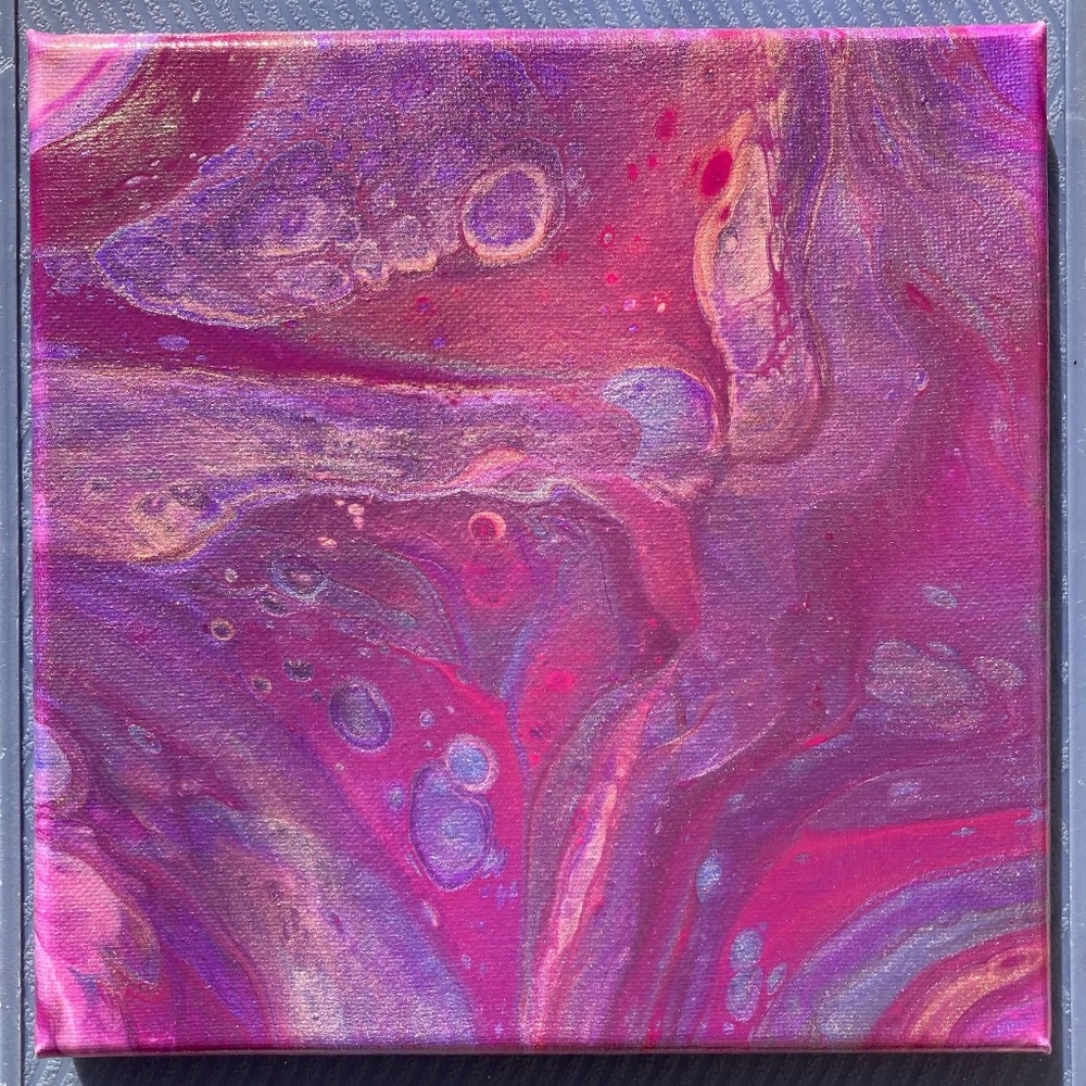 Love Spell 8"x8" Painting by Color Fluent Art (Pink/Purple)